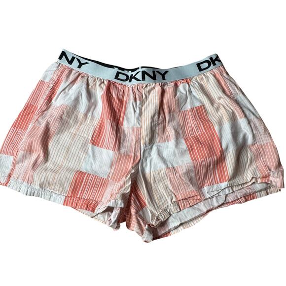 DKNY Pink Striped Casual Shorts Size M Women’s Loungewear - Picture 3 of 7